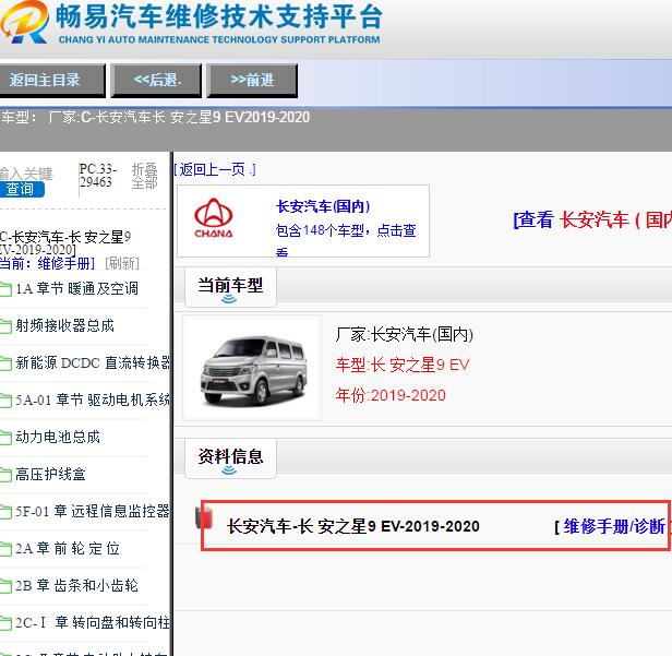 2019-2020年长 安之星9 EV全车维修手册