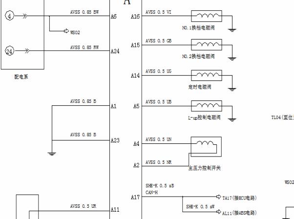2011年长安奔奔MINI变速箱电路图