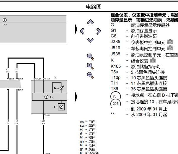2007年大众迈腾仪表电路图