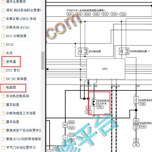 2016年日产逍客 HRA2发动机机油压力开关电路图