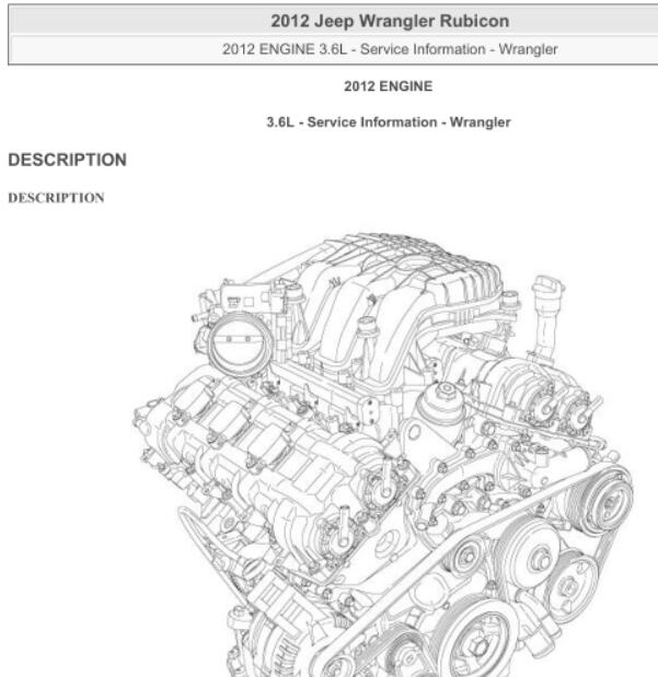 2012年JEEP牧马人  发动机维修手册