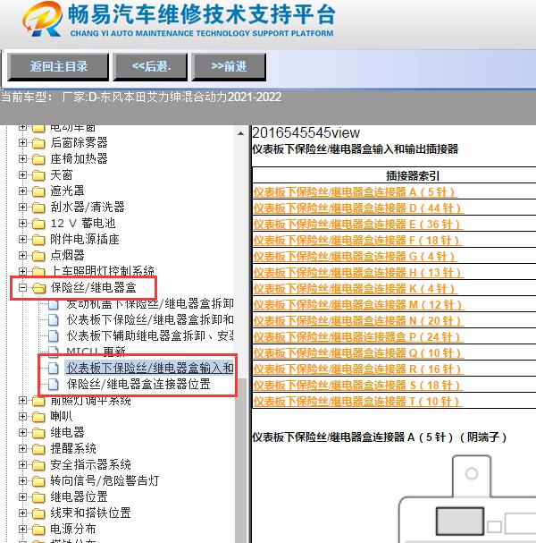 2021-2022年东风本田-艾力绅混合动力保险盒分配
