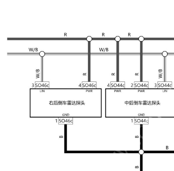 2021年吉利帝豪倒车雷达电路图