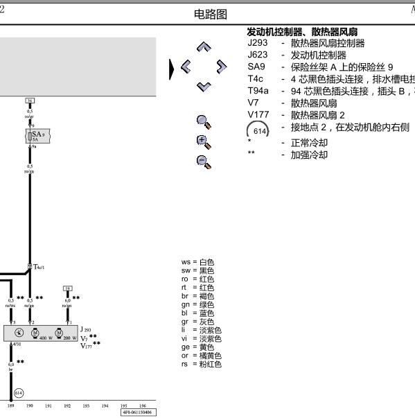 2008年奥迪A6风扇电路图
