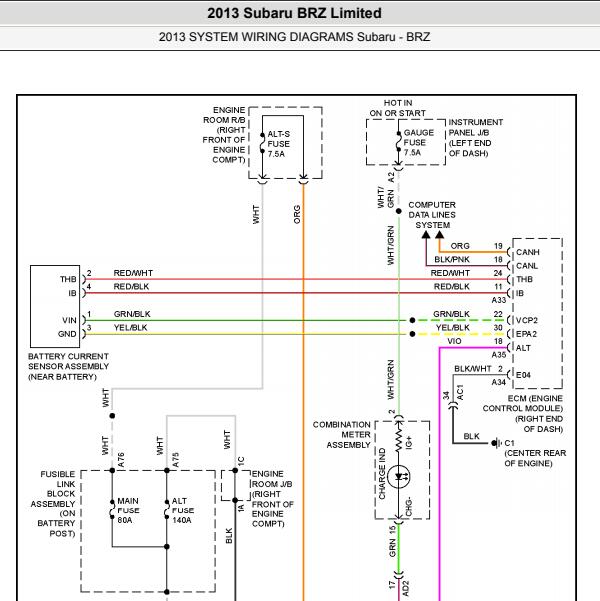 2013年斯巴鲁BRZ  遥控发动机启动电路图