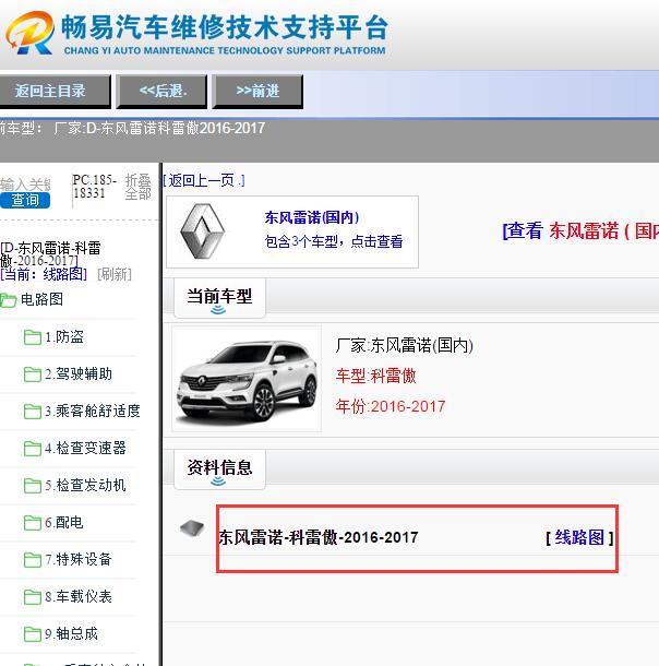 2017年雷诺科雷傲电路图
