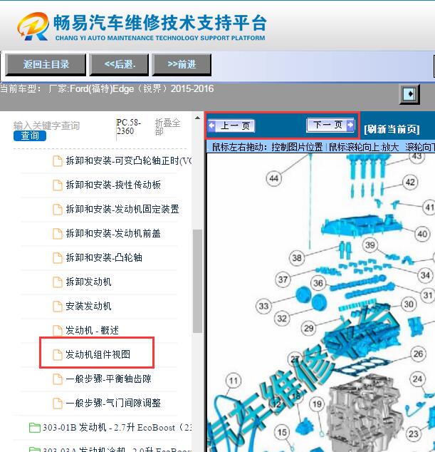 2015-2016年福特锐界发动机进排气区分资料