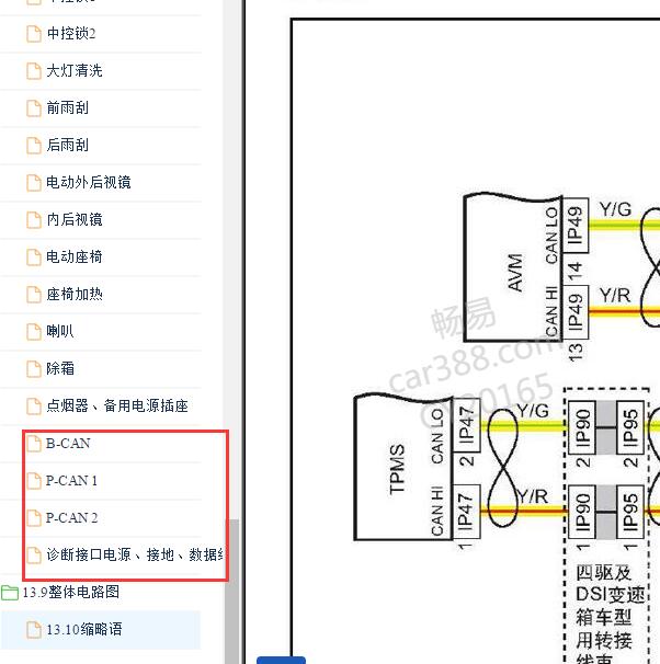2014-2015年吉利豪情GX9 CAN电路图