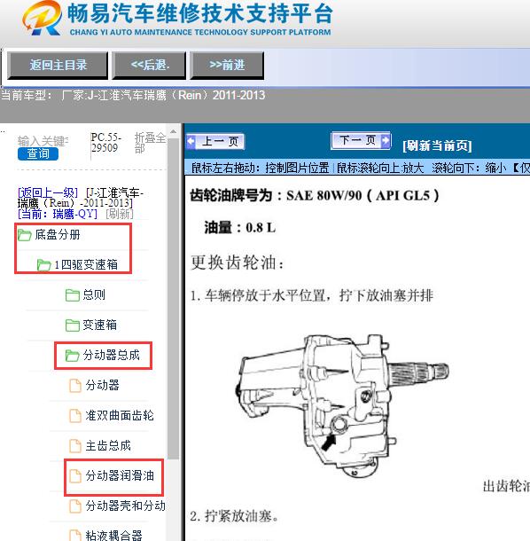 2011-2013年江淮汽车-瑞鹰（Rein）变速箱换油方法