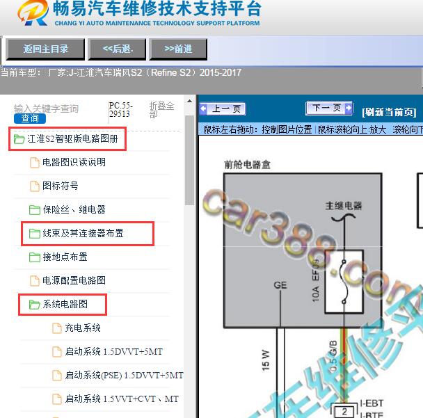 2015-2017年江淮汽车-瑞风S2（Refine S2）系统电路图及部件位置