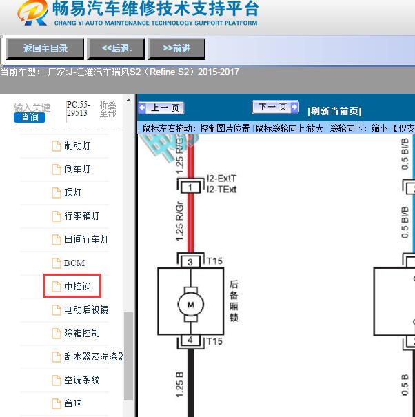 2015-2017年江淮汽车-瑞风S2（Refine S2）尾门电路图