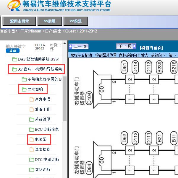 2011-2012年Nissan（日产)-贵士（Quest）音响电路图
