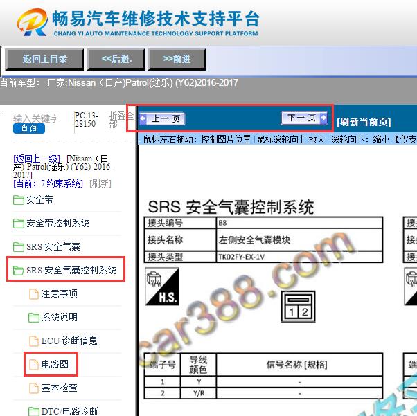 2017年日产途乐  气囊针脚资料