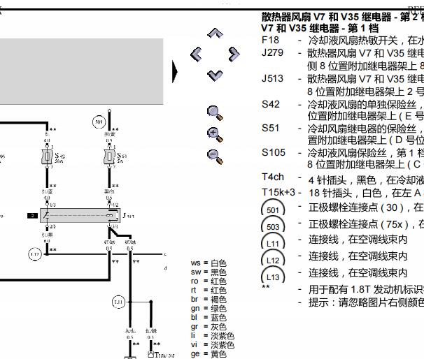 2006年大众帕萨特领驭冷却风扇电路图