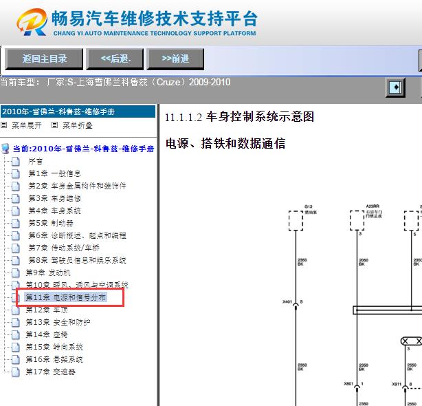 2009-2010年别克科鲁兹车身电脑电路图