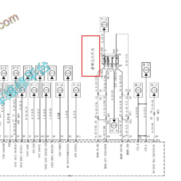 2015-2016年瑞风A60记忆座椅电路图