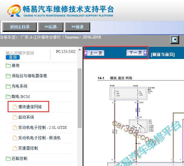 2016-2018年福特途睿殴网络通讯电路图