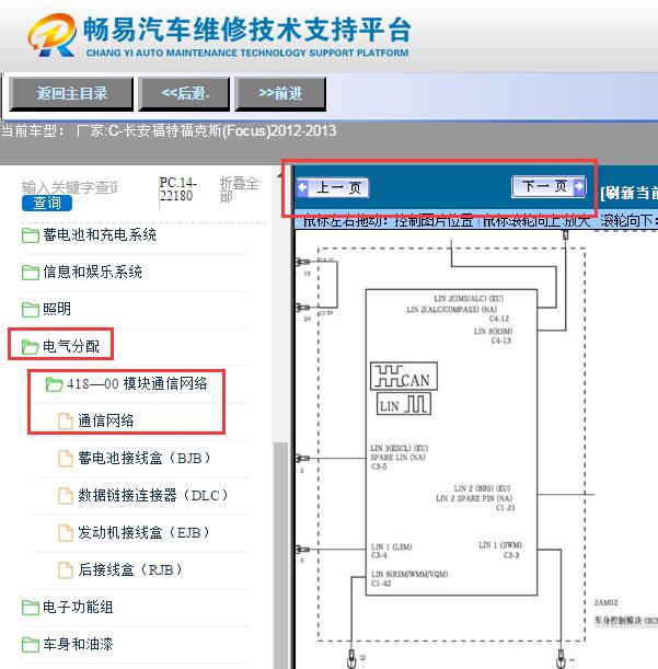 2013年福特福克斯  网络电路图