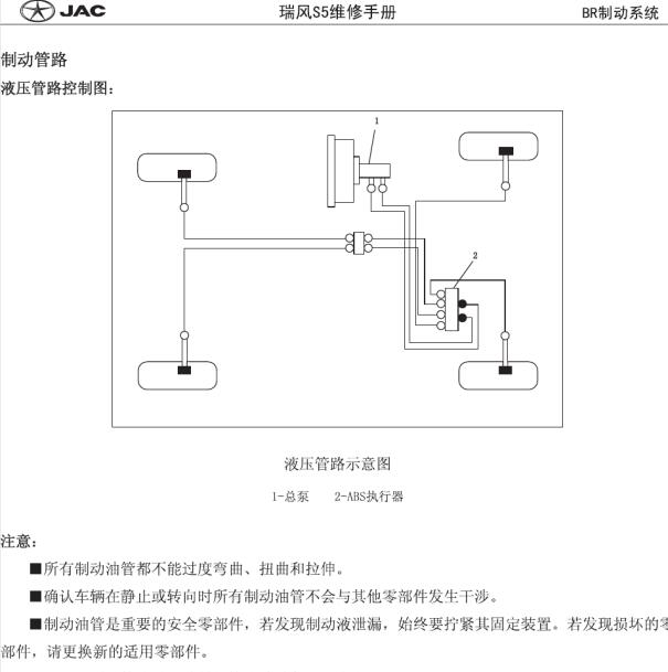 2014-2017款江淮瑞风S5-制动系统维修手册