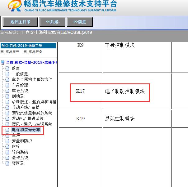 2019年上海别克-君越(LaCROSSE)电子驻车控制模块安装位置