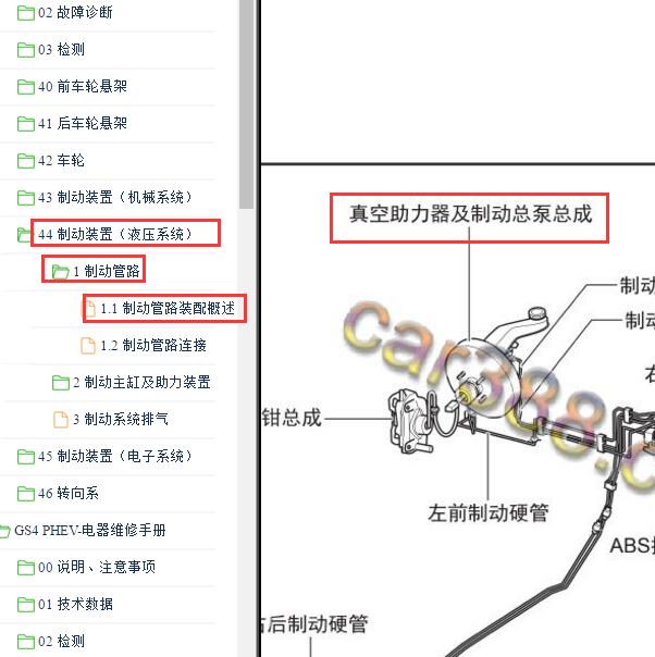 2017年广汽传祺GS4PHEV真空泵位置