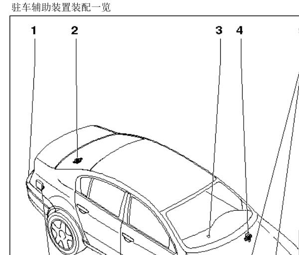 2007年大众迈腾倒车雷达部件位置