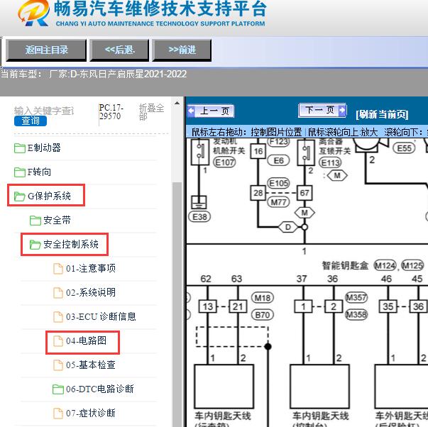 2021-2022年东风日产-启辰星无钥匙电路图