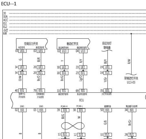 2015年北汽幻速S3发动机电路图资料