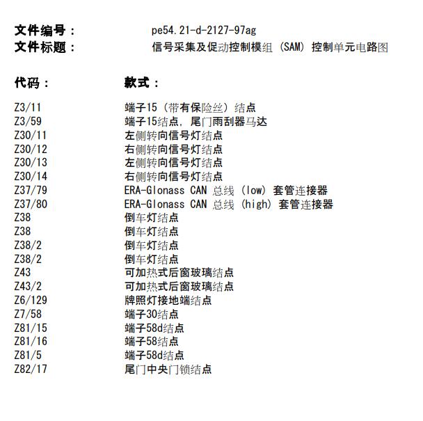 2013年奔驰斯宾特 SAM电路图