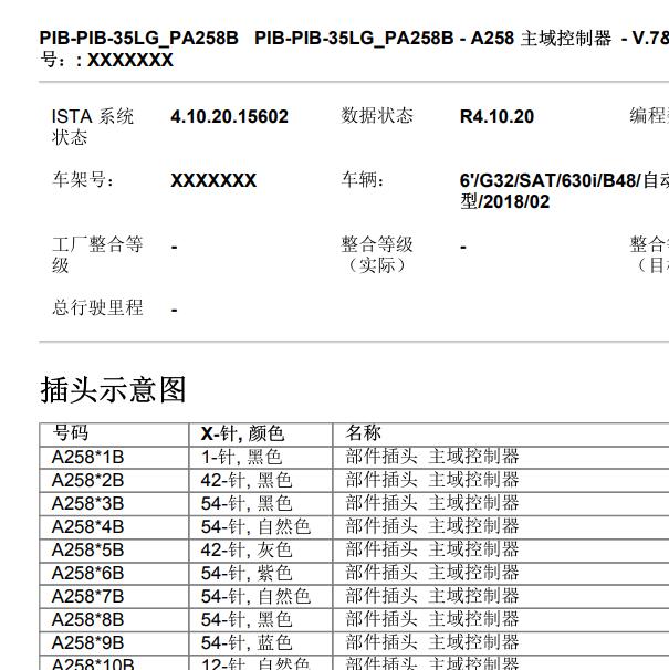 2019年宝马630 BDC针脚定义