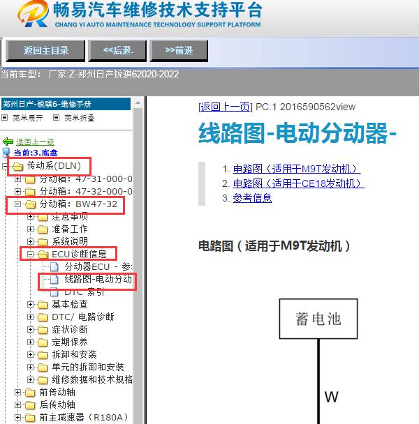 2020-2022年郑州日产-锐骐6四驱控制电路图