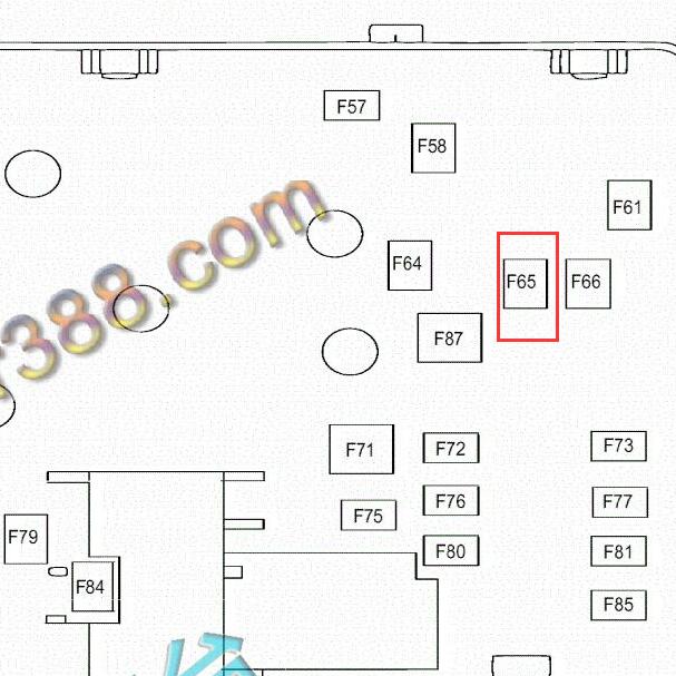 2016-2017年福特蒙迪欧F65号保险丝位置