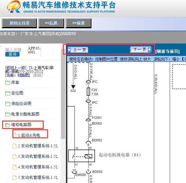 2010年荣威350起动马达电路图