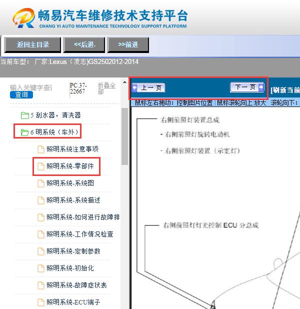 2012年雷克萨斯GS250  前照灯旋转位置