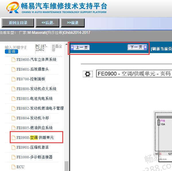 2014-2017年玛莎拉蒂Ghibli空调电路图