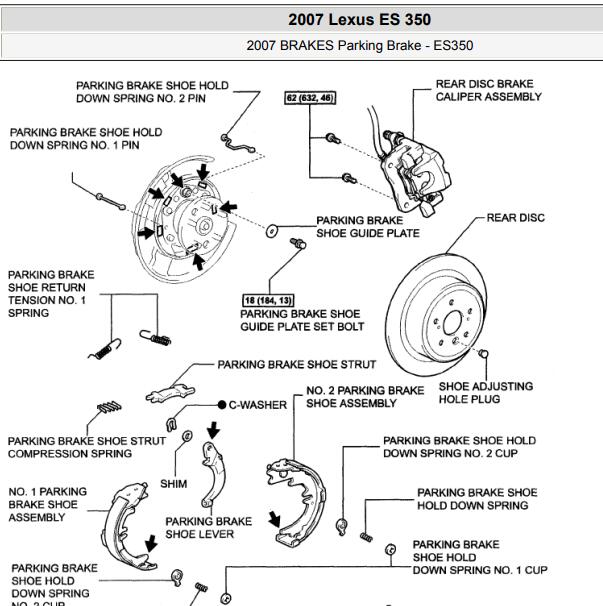 2007年雷克萨斯ES350 手刹维修手册