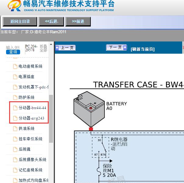 2011年道奇-公羊Ram四驱电路图