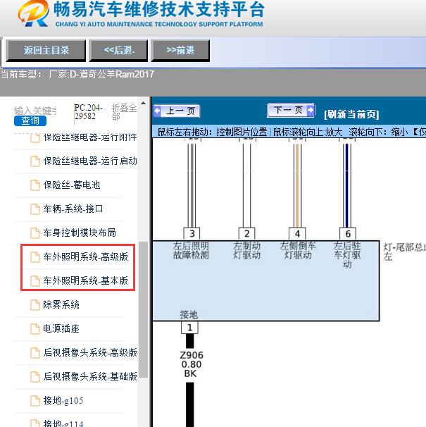 2017年道奇-公羊Ram刹车灯电路图