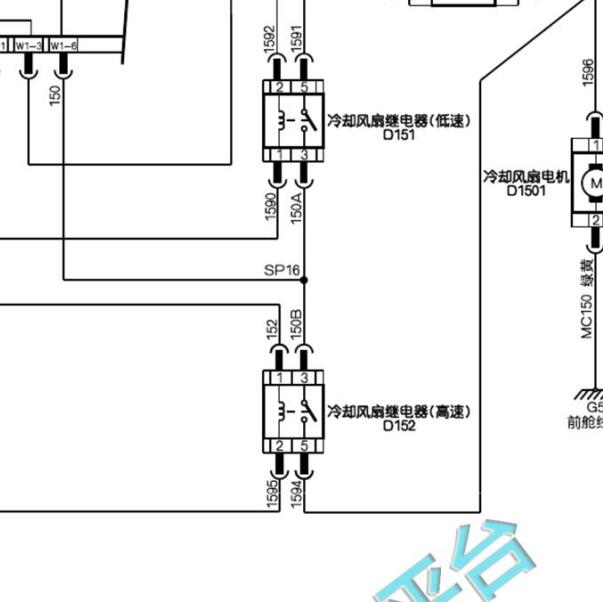东风风神AX4  DFMA16发动机风扇电路图