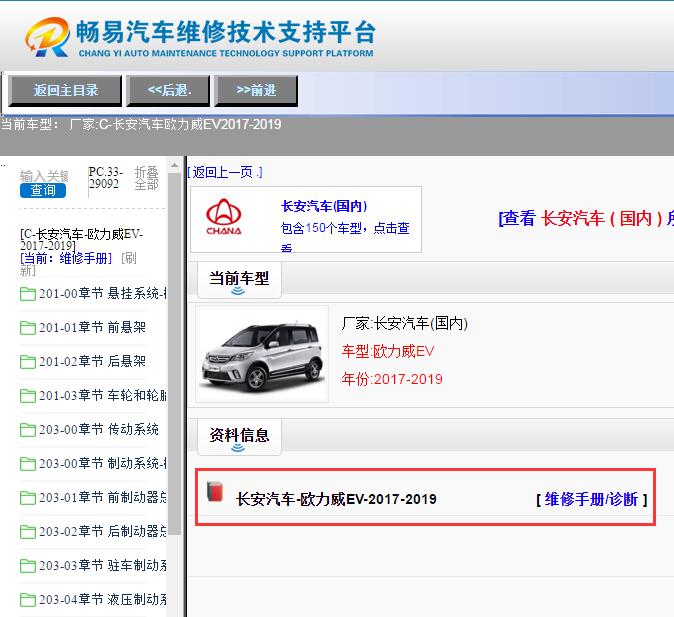 2017年长安欧力威EV  维修手册