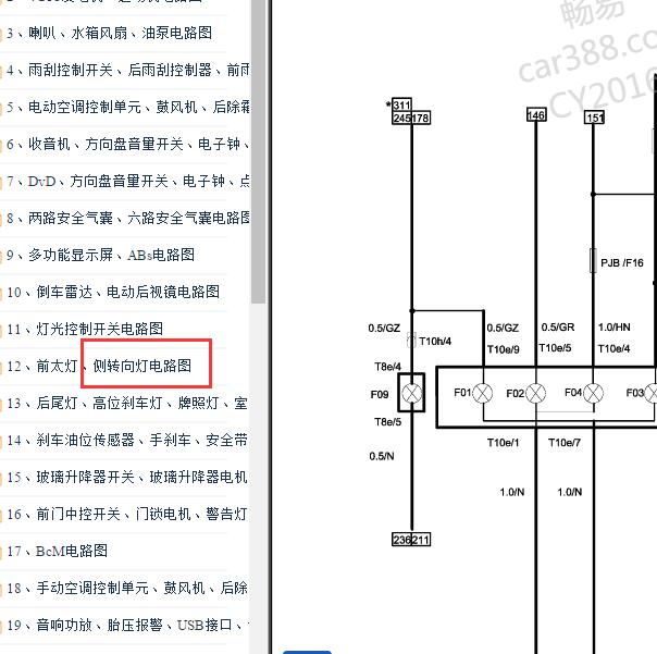 2009-2011年中华骏捷FSV 转向灯电路图