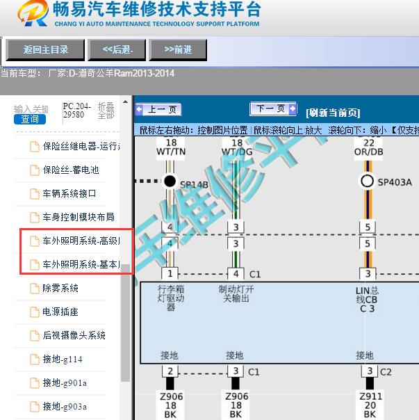 2013-2014年道奇-公羊Ram刹车灯电路图
