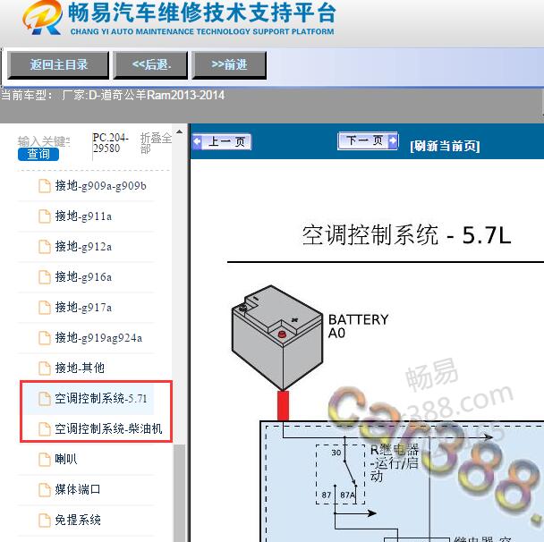 2013-2014年道奇-公羊Ram空调电路图