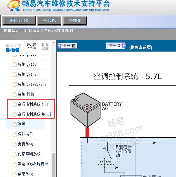 2013-2014年道奇-公羊Ram空调电路图