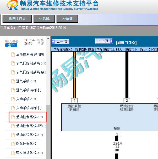 2013-2014年道奇-公羊Ram燃油泵电路图