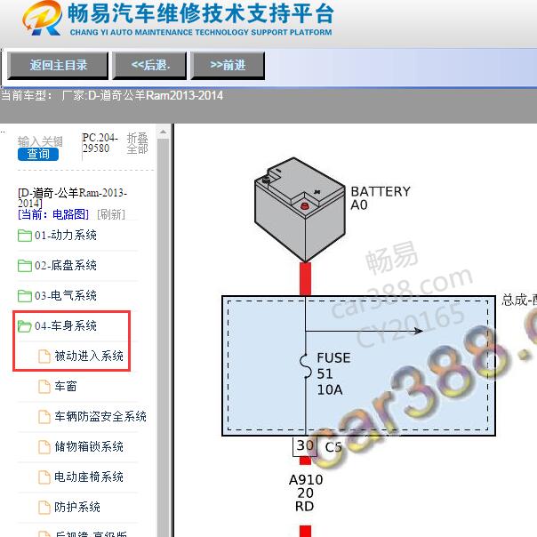 2013-2014年道奇-公羊Ram无钥匙电路图
