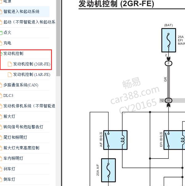 2009-2010年丰田汉兰达2GR发动机电路图