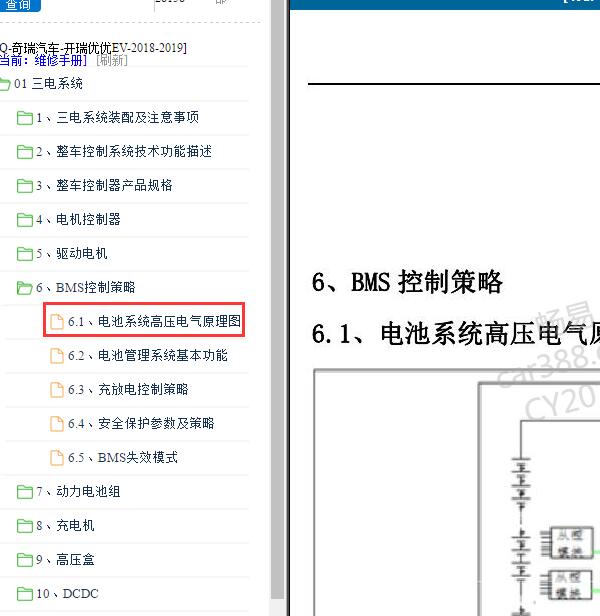 2018-2019年开瑞优优EV BMS电路图