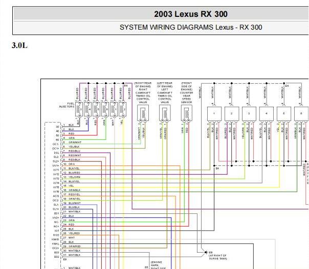 2003年雷克萨斯RX300发动机系统电路图