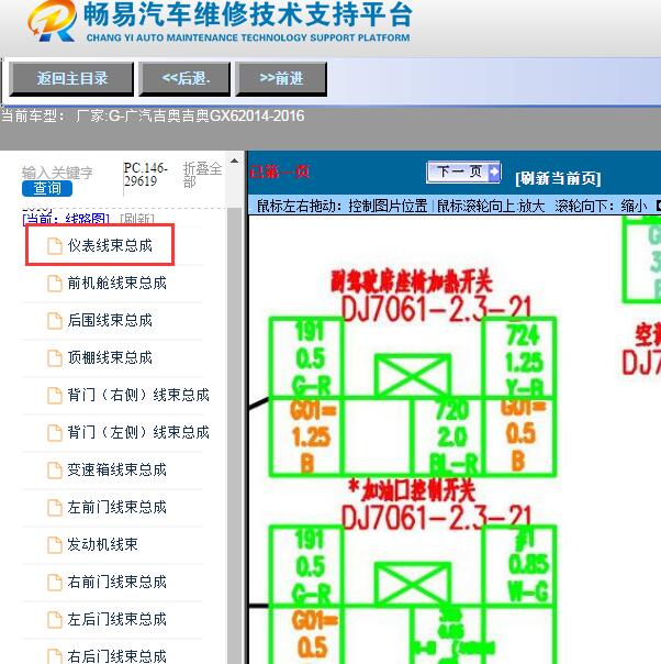 2014-2016年广汽吉奥-吉奥GX6仪表线束总成